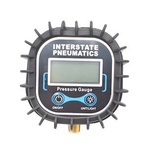 Interstate Pneumatics TG2022-D Square Digital Tire Pressure Gauge, 2-1/2 Inch Dial Size with 1/8 Inch Npt Bottom Connector and Rubber Protector- Display Pack