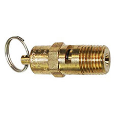 Interstate Pneumatics V140-4 Asme Brass Safety Valve W/pull Ring - 140 Psi 1/4" Mpt