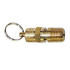 Interstate Pneumatics V165-4 Asme Brass Safety Valve W/pull Ring 1/4 “ Mpt 165 Psi