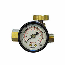Interstate Pneumatics VR161 In Line Needle Valve 1/4" Fpt X 1/4" Mpt - W/gauge 15" 0-160 Psi