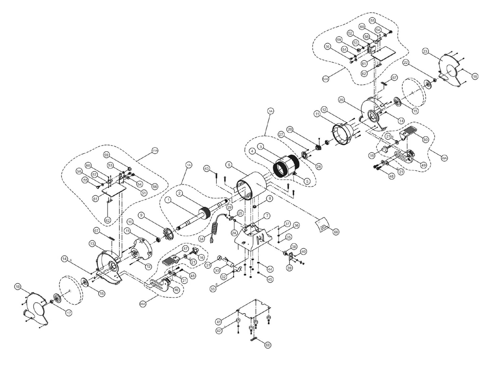 Buy Jet JWBG8(726100) 8inch Bench Grinder Replacement Tool Parts