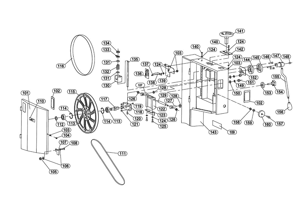 Buy Jet JWBS14SF3(714550) 14" Steel Frame Bandsaw, 3HP, 1Ph