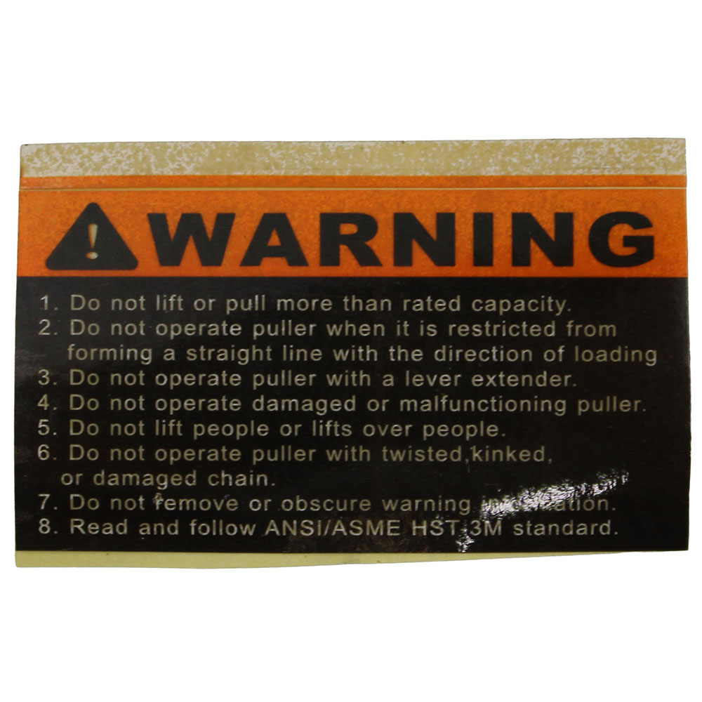 Jet JT9-JLH-5027WL Warning Label 50X27MM