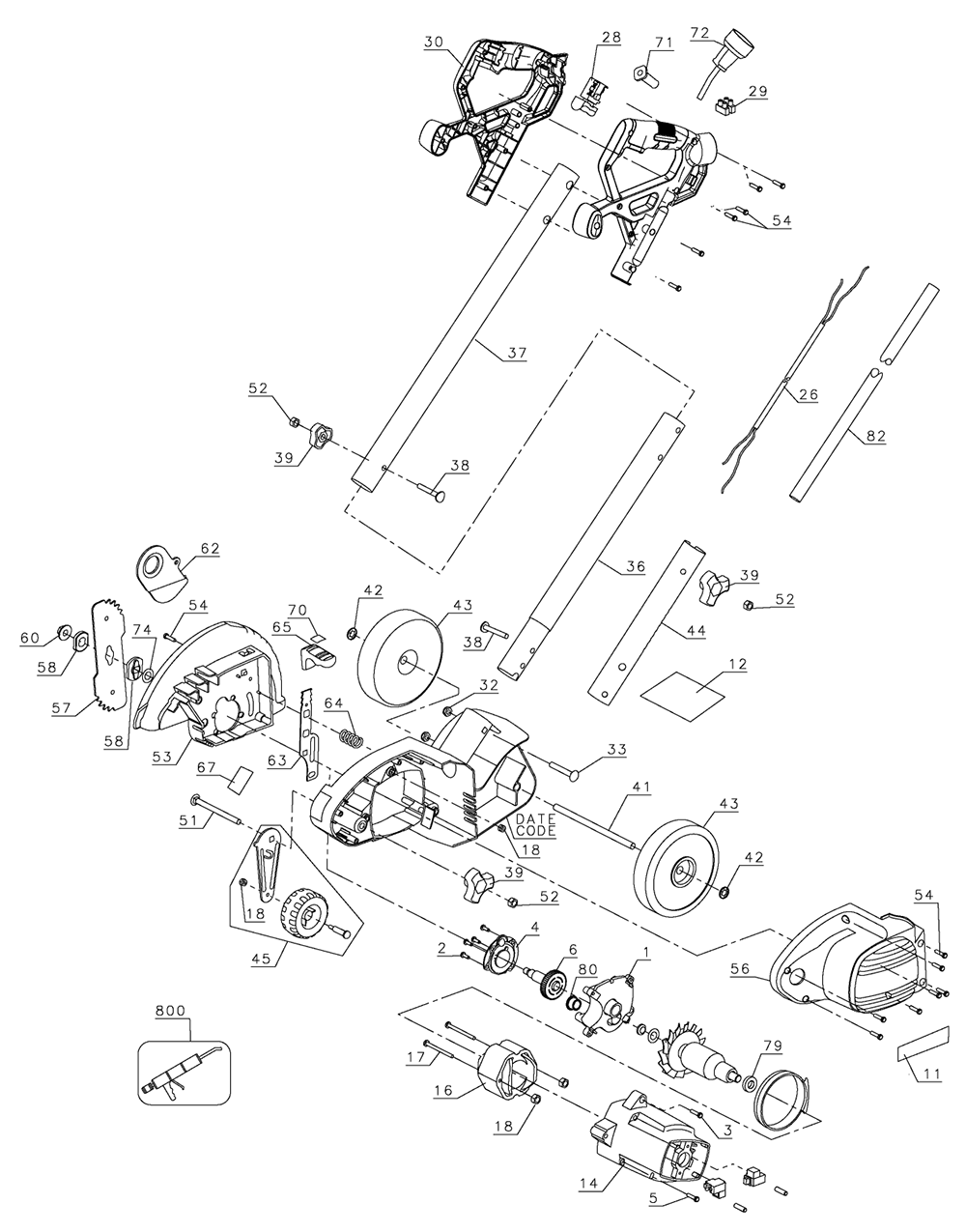 Black & Decker GE800 Type 1 Parts Diagrams