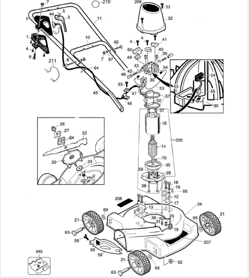 Black & Decker MM600 Type 2 Parts Diagram for Mower