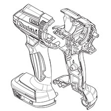 Makita 183B63-4 Housing Set (blue), XDT11