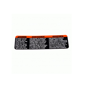 Milwaukee 10-20-9115 Fence Label