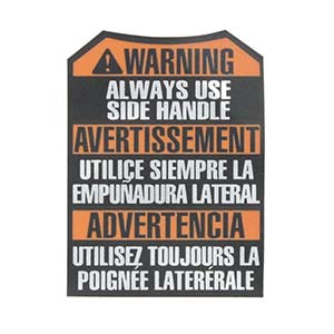 Milwaukee 10-20-4344 Side Handle Warning Label
