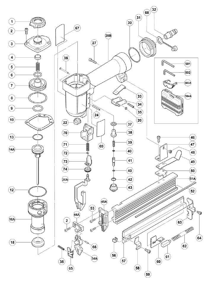 Buy Hitachi NT32AE(S) Replacement Tool Parts | Hitachi NT32AE(S) Diagram