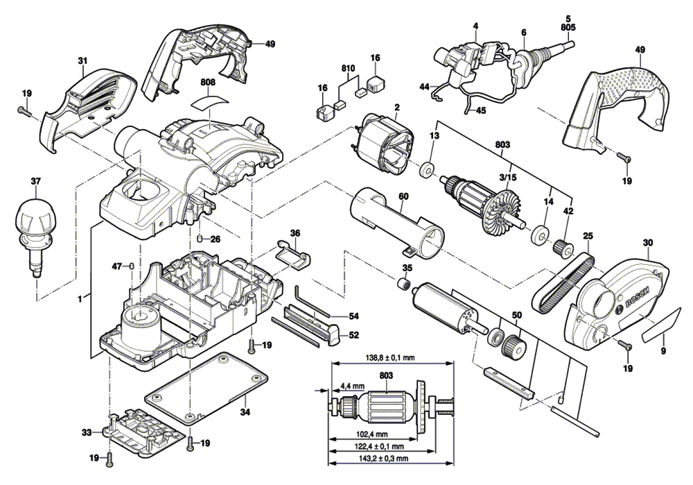 Buy Bosch PHO2100(3603BA4101) Portable Planer Replacement Tool Parts