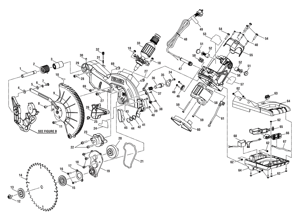 Buy Ridgid R4221 Miter Replacement Tool Parts | Ridgid R4221 Diagram