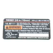 Ridgid 940252049 Label,data  (R83001)