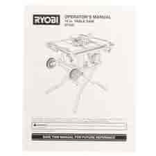 Ryobi 987000836 Manual Operator