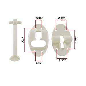 Superior Electric RVA1617 4-Inch Plastic “t” Style Entry Door Latch Holder with Hardware for Rv Trailer - White