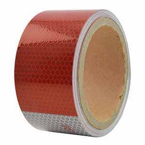 Superior Electric RVA1552 2" X 15 Ft High Visibility Conspicuity DOT-C2 Approved Reflective Safety Tape – 6" Red / 6" White - Automobile Vehicles, Trailers, Boats