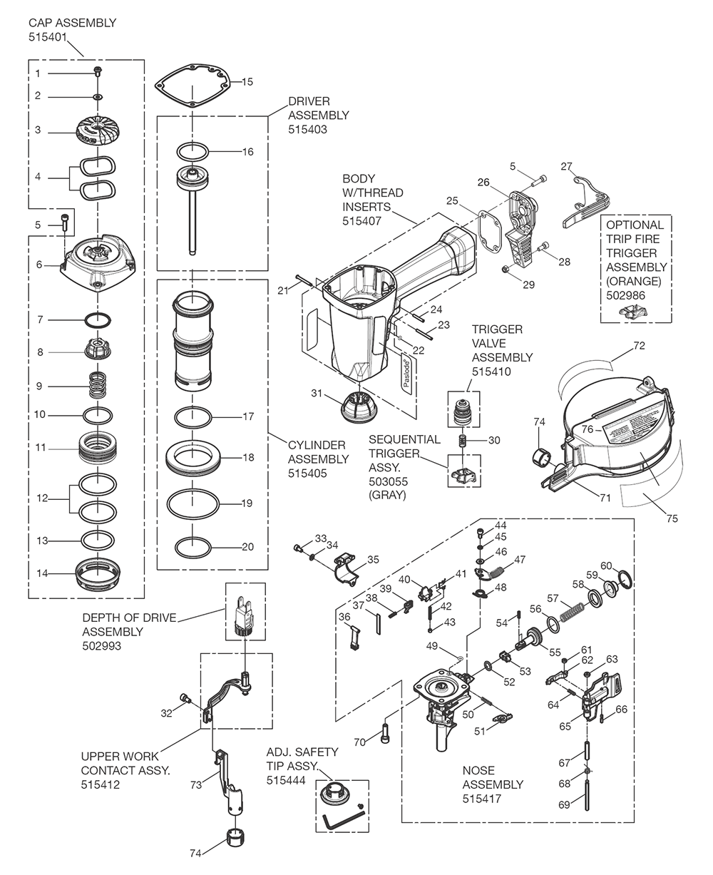 Buy paslode TG100CSN(515400) tetraGRIP™ 0˚ Coil Siding Nailer