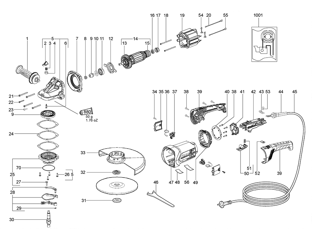 Buy Metabo W26-230-(06453421) Replacement Tool Parts | Metabo W26-230