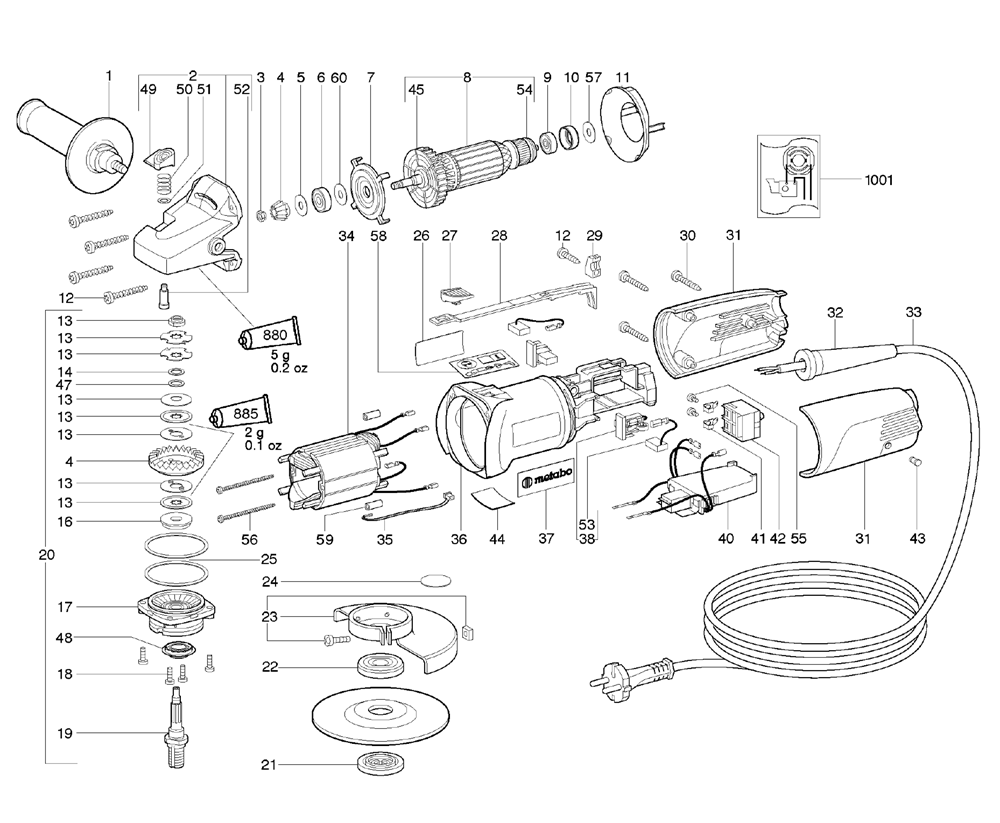 Buy Metabo WE14-150Plus-(601450420) Replacement Tool Parts | Metabo