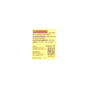 DeWalt N719770 Serial Number Label