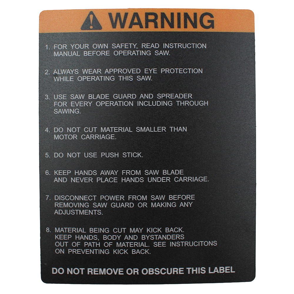 Jet JT9-3408265 Warning Label (L510)