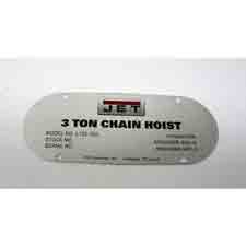 Jet CM9-L100-300-29 Name Plate