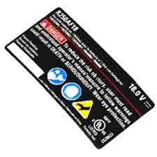 Ridgid 940976320 Label Data R250AF18